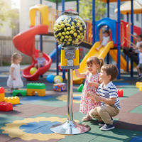 Distributeur automatique de bonbons et de jouets en capsules Niudele, compatible avec les jetons et les pièces de monnaie, jaune, capacité de 400 à 500 pièces, ABS/PC