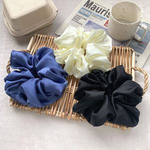 New Satin Solid Scrunchies Big Rubber Ties Elastic Girls Women Head Bands Ponytail Large Intestine Ring Hair Accessories - Product Image 3