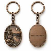 Porte-clés personnalisé avec logo paysage forestier antique, cadeau promotionnel direct pour entreprises, fournisseur en gros, fabricant de porte-clés