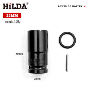 希尔达汽车修理包1/2英寸方头驱动电动扳手深冲击套筒套装手提钻六角套筒钻头16-24毫米 - Product Image 5