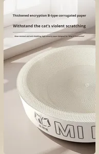 Cama para Gato Branca e Amarela, Arranhador de Papelão Ondulado de Grande Diâmetro, Resistente ao Desgaste e que Não Danifica as Garras - Product Image 4