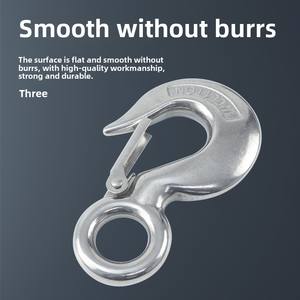 Pasokan Langsung Pabrik Kait Pengangkat Barang Putar Baja Tahan Karat 304 Kait Pengangkat Mata Besar Tipe Garpu Kait Pengangkat Barang Amerika - Product Image 4