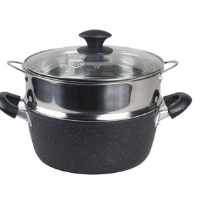 Panela de Sopa Antiaderente de Pedra Maifan com Cesto a Vapor, Panela Coreana Multifuncional para Ramen e Leite, Panela de Caldo com Alça Dupla para Indução - Product Image 1