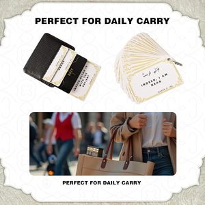 Pafu Cadeaux Islamiques 30 Rappels Quotidiens Cartes d'Affirmations Spirituelles avec Décor Kaaba Cartes Flash Arabes Carte d'Affirmation Quotidienne - Product Image 3