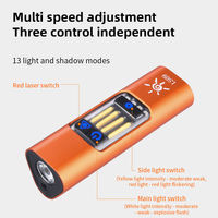 Mini lampe torche multi-lumières pour le camping avec support magnétique, laser rouge, gradation multi-niveaux, charge Type-C, en alliage d'aluminium