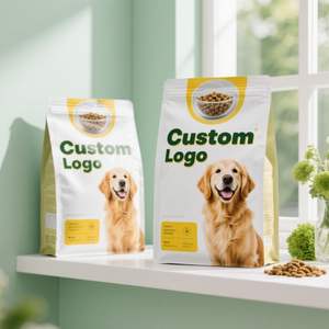 Custom Dog <b>Food</b> Square Bottom <b>PET</b> Material <b>Food</b> Grade Zipper Top Resealable Durable Packaging Bag for <b>Pet</b> <b>Food</b> - Product Image 1