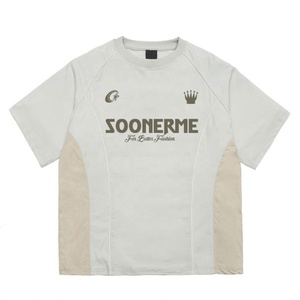 เสื้อยืดออกกำลังกายทรงโอเวอร์ไซส์สำหรับผู้ชาย พิมพ์ลายการ์ตูนวินเทจด้วยระบบดิจิทัล ผ้าฝ้าย 100% แต่งขอบตัดสี ขายส่ง - Product Image 3