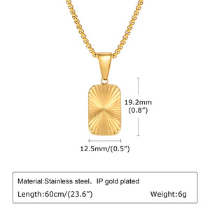 Europa y América 18K oro poating acero inoxidable venta al por mayor collares moda logo colgante nombre personalizado para hombres - Product Image 3