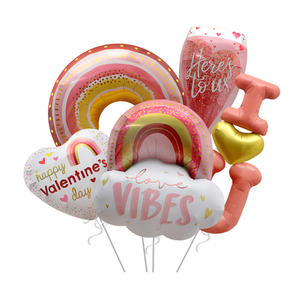 Nuevo Día de San Valentín Peach <span class=keywords><strong>I</strong></span> Love U Globos de boda para decoración de fiesta Amor Aluminio Botella de champán <span class=keywords><strong>Globo</strong></span> de papel de aluminio - Product Image 1