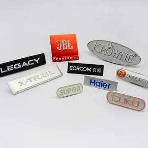 2024 Custom Logo Clothing Tags 2-Hole Engraved Metal Plate Sewing Zinc Alloy Brand Garment Label Custom Logo Aluminum Alloy