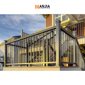Wanjia thiết kế hiện đại bên ngoài lan can nhôm cầu thang lan can cột lan can thép không gỉ lan can - Product Image 3
