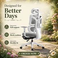 Chaise de bureau gaming ergonomique en maille avec siège inclinable, hauteur réglable, roulettes pivotantes pour usage domestique ou bureau, chaise de gaming pour ordinateur