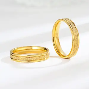  Bagues de mariage en acier titane sans ternissement, 18 modèles à la mode, bague en Moissanite en acier inoxydable plaqué or 18k pour femmes et hommes