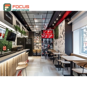 Large Format Cafe Service Counter White Panel Finish Coffee Bag Display Area Storefront Cafe Counter - Product Image 2