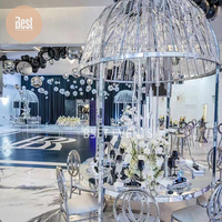 Nouvelle conception de table de réception de mariage en acier inoxydable avec dôme en cristal de luxe