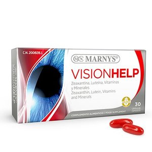 Marnys Visionhelp 30 Capsules Zeaxanthine Lutéine Vitamines Minéraux Complément Alimentaire pour la Santé des Yeux - Product Image 1
