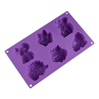 Moule à gâteau en silicone en forme d'animal 8 trous Moule à gâteau de cuisine 100% Moules en silicone de qualité alimentaire Outils pour gâteau au chocolat