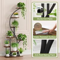 Support de plantes d'intérieur avec éclairage de croissance, étagère à plantes en métal à 8 niveaux, support de plantes d'intérieur avec éclairage de croissance