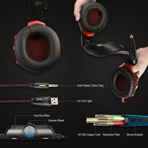 <span class=keywords><strong>Onikuma</strong></span> <span class=keywords><strong>K2</strong></span> Pro หูฟัง Hed Fone De Ouvido,หูฟังผิว Pc แบบมีสายหูฟังมีไมโครโฟนแบบสากลแฟชั่น - Product Image 4