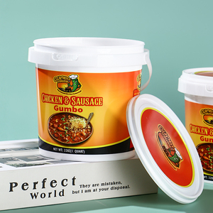 Contenedor de helado de plástico de grado alimenticio ecológico con logotipo personalizado desechable 100G 200g 500g 1000g contenedores de pared simple con tapas - Product Image 1
