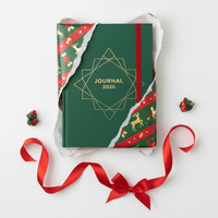 Carnet de notes A5 personnalisé à couverture rigide pour utilisation en cadeau Couverture en cuir 2026 Planificateur Coffrets cadeaux de Noël Cadeaux pour étudiants