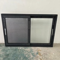 Fenêtre coulissante moderne sur mesure, horizontale, anti-effraction, insonorisée, avec cadre en aluminium, 3 rails, double vitrage en alliage d'aluminium
