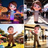 Modèle de personnage de dessin animé gonflable géant, affichage personnalisé, publicité extérieure, figurine humaine, accessoire pour la décoration d'événements et d'expositions