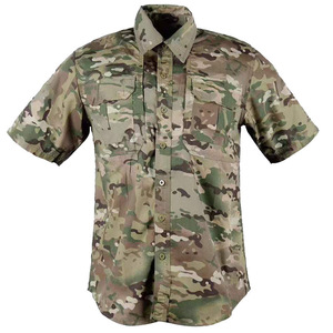 SFB60 Lightweight Quick Dry <b>Camo</b> Combat <b>Top</b> Multi Pocket Design Outdoor Daily Wear Male Short Sleeve Tactical Shirt for Training - Product Image 5