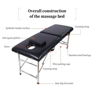 Cama plegable portátil para tatuaje, cama de belleza de alta calidad para spa, moxibustión, mesa de masaje