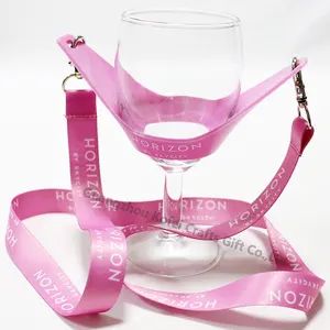 Kofei Polyester Made Weinglas halter Halsketten und PVC Kunststoff Weinglas halter Lan yards für Weinproben