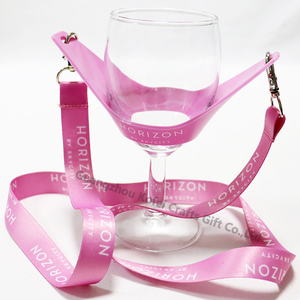 Kofei Polyester Made Wine Glass Holder Necklaces and PVC Plastic Wine Glass Holder Lanyards for Wine Tastings