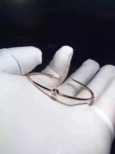 Xinfly Customized AU750 Fashion Jewelry High Quality 0.10ct Natural Diamond 18K Pure Women Rose Gold Cuff <b>Bangle</b> <b>Bracelet</b> - Product Image 5