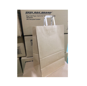 ผู้จัดจำหน่ายที่มีคุณภาพสูงกระดาษคราฟท์ถุงช้อปปิ้งถุงกระดาษที่มีการจัดการแบน - Product Image 1