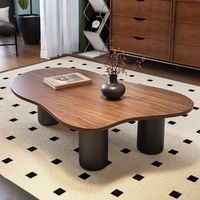 Petite table à thé en noyer de style antique français, table basse simple de luxe pour la maison ou l'appartement