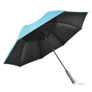 Большой Зонт с УФ-покрытием и распылителем, встроенный вентилятор и система Mister, прямой наружный солнцезащитный крем UV с охлаждающим вентилятором, зонтик