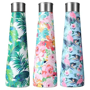 Geometric triangle stainless steel Leak Proof Cola Shape Portable Water Bottle-double walled drinking bottle