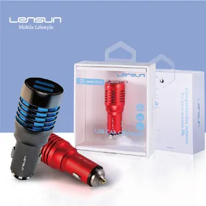 Lensun Quick Mini Schneller tragbarer Dual-USB-Autoladeadapter mit Led-Lichtshaber für Telefon LAPTOP