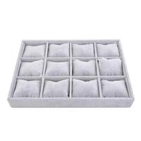 Plateau de présentation de bijoux en velours haut de gamme pour bagues, bracelets, colliers, montres, pendentifs, boucles d'oreilles et chaînes de main
