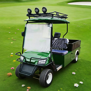 Carrito de Golf Verde para Dos Pasajeros con Caja de Carga Trasera para Mantenimiento de Parques y Logística - Product Image 2
