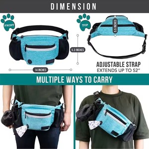Sac de dressage pour chien personnalisé avec logo, durable, léger, imperméable, fermeture éclair, en polyester, sac banane portable, pochette à friandises 4-6 - Product Image 5