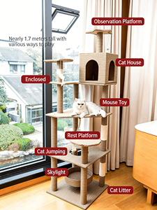 Árbol para Gatos de Lujo Grande Todo en Uno con Sofá, <span class=keywords><strong>Casa</strong></span> de Tela, <span class=keywords><strong>Hamaca</strong></span> y Poste de Sisal - Precio de Fábrica al Por Mayor, MOQ Bajo - Product Image 3