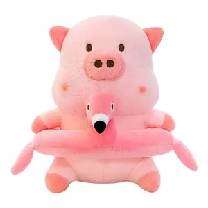 Neuankömmling Schwein gefüllt Plüsch tier Flamingo verwandelt sich in rosa Schwein Puppe Klaue Maschine Puppe niedrigen Preis Großhandel