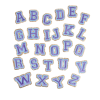 Coloré 26 lettres broderie vêtement accessoires sac patch décoratif patch broderie patch décoratif tissu patch