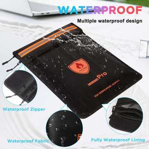 CUSTOM Upgraded Fireproof Multi-Layer Storage <b>Bag</b> Black Insulated Zippered <b>Document</b> <b>Bag</b> - Product Image 2