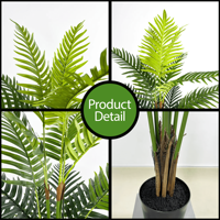 Palmier artificiel durable de 120 cm, feuilles de palmier artificielles, plante artificielle, faux bonsaï pour la décoration de hall d'hôtel, centre commercial, usage commercial