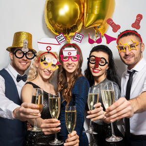 Enterrement de vie de jeune fille mariée à être accessoires <span class=keywords><strong>feutre</strong></span> plastique poule fête lunettes bandeau poules fête fournitures pour Bar - Product Image 4