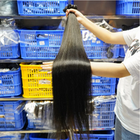 Perruque en gros de cheveux humains, tissage brésilien 100 % cheveux naturels, mèches de cheveux bruts lisses avec cuticules alignées