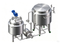 Système de traitement de liquides modulaire 1500L, réservoir de préparation et de mélange en acier inoxydable pour détergent liquide