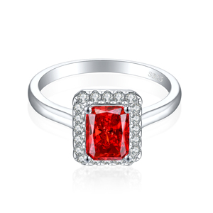 Bague fine étoile du soleil Bagues en argent sterling 925 plaqué rhodium Série <span class=keywords><strong>flamme</strong></span> Bagues de mariage carrées en pierre de zircon - Product Image 6
