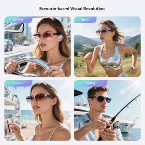 Lunettes de soleil audio intelligentes IA 2026 pour le sport et la mode, avec protection UV, lecture de musique, traduction d'appels et utilisation en extérieur/<span class=keywords><strong>plage</strong></span> - Product Image 5